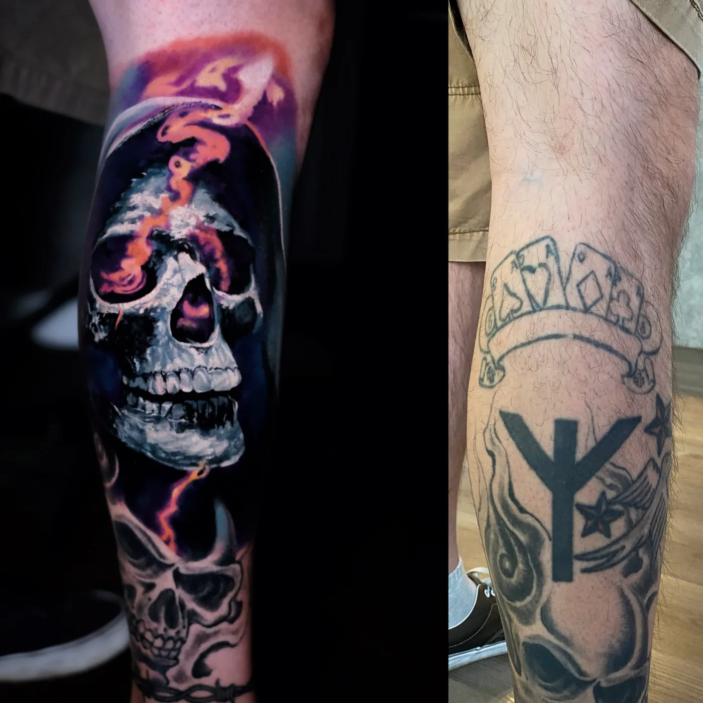 Extreme cover-up tattoo result 3 by Alex666cold — before and after transformation