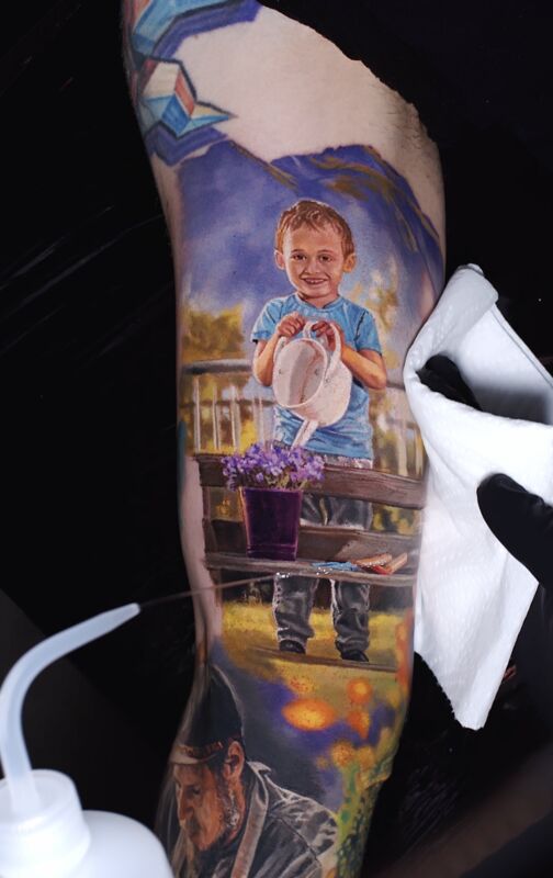 Realistisches Tattoo von Alex666cold — fotorealistische Arbeit in Hyperrealismus oder Color-Realism