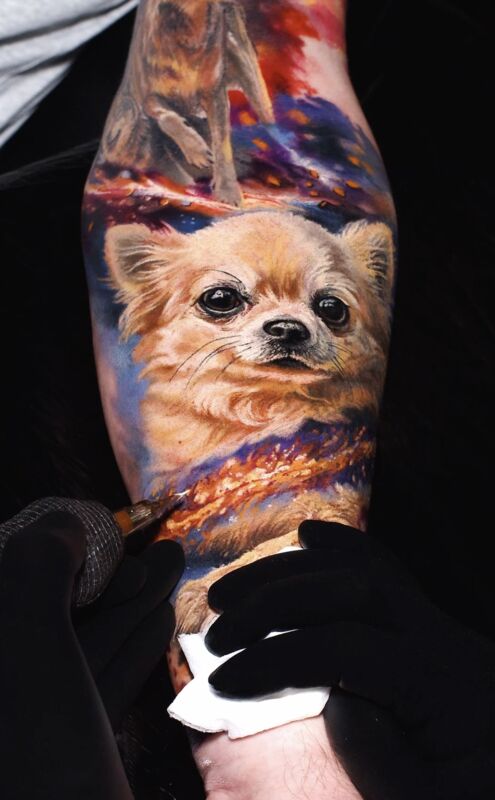 Realistisches Tattoo von Alex666cold — fotorealistische Arbeit in Hyperrealismus oder Color-Realism