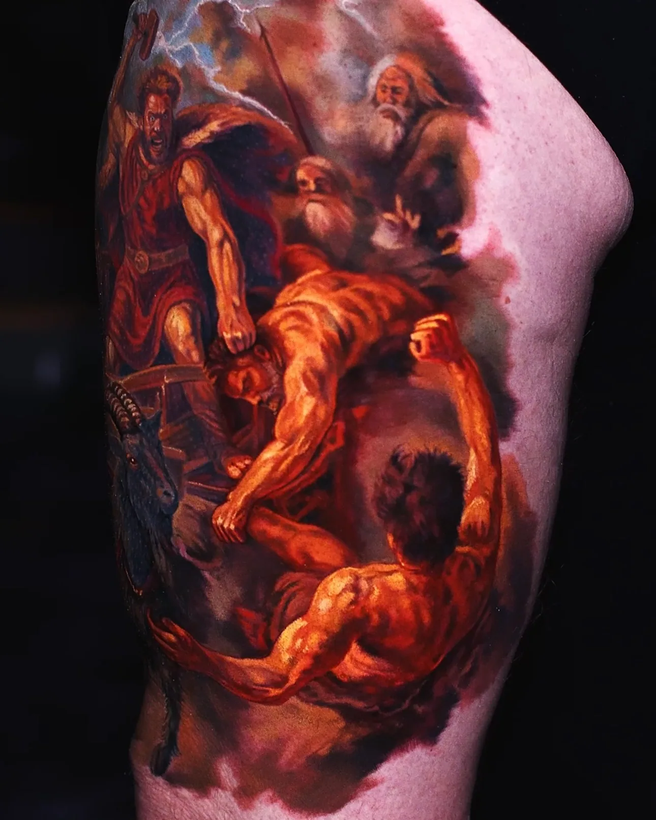 Realistic portrait tattoo by Alex666cold — fine detail work